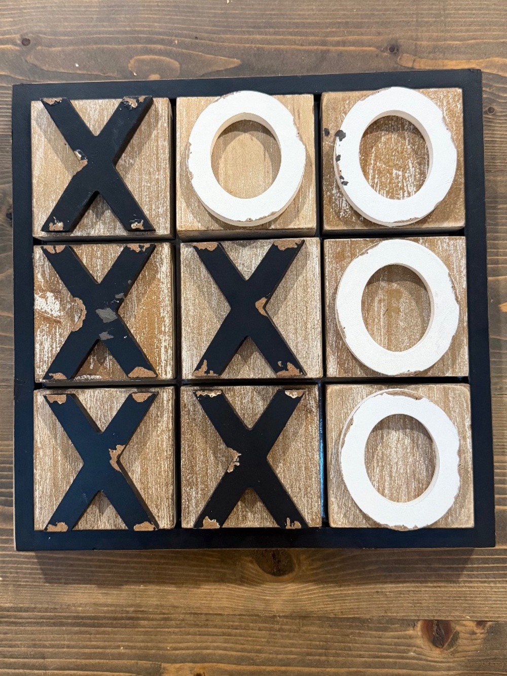 Vintage-Style Wooden Tic-Tac-Toe Game ✨